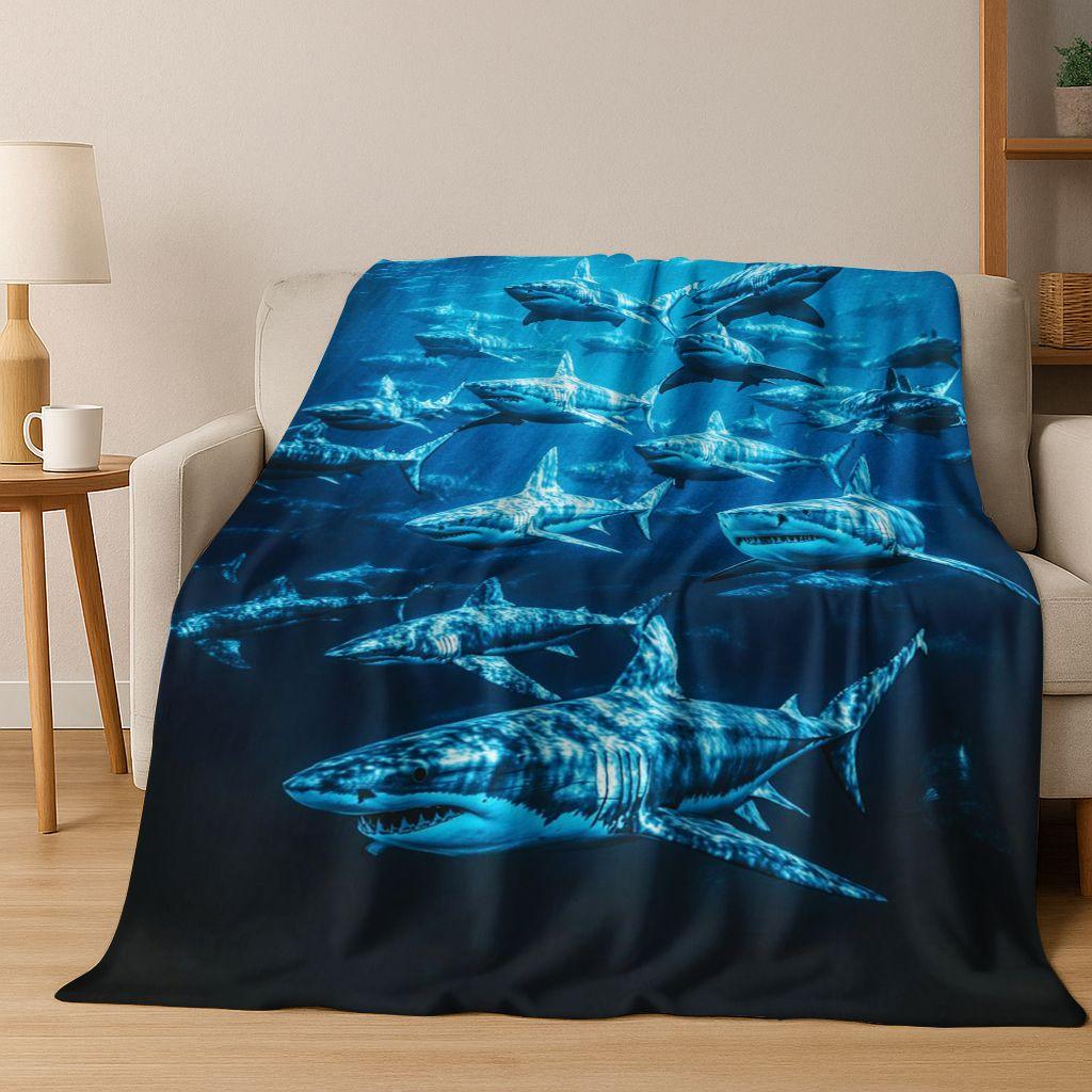 2026 New Underwater World Sea Dolphin Turtle Coral Art Flannel Blanket,Cozy Soft Throw Blanket for Home Bedroom Bed Sofa Kids
