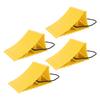 4PCS Heavy Duty Wheel Chocks with Rope Anti Slip High Stability Hard Plastic Tire Chock Block Stopper for RV Yellow
