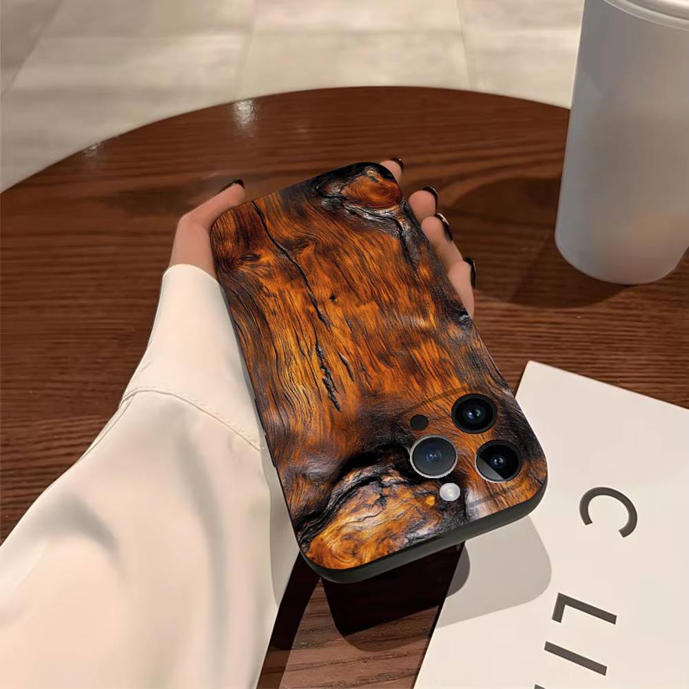 Natural Wood Phone Case for iPhone 17,16,15,14,13,12,11,Pro,X,Xs,Max,Plus Shockproof Cover