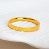 Golden Stainless Steel 2mm Heart Rings Women Size 5/6/7/8/9/10# Thin Finger Ring Wedding Band Engagement Jewelry Girlfriend Gift