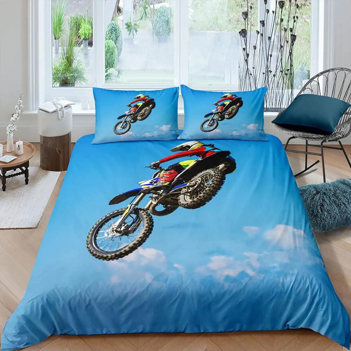 Комплект постельного белья с изображением мотоцикла 3D Queen Bedding Duvet Cover — фото 11