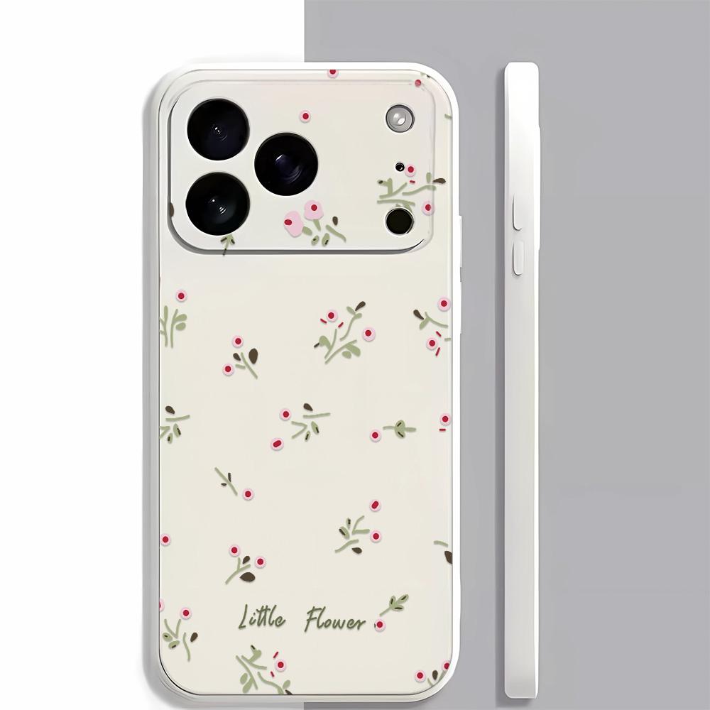 

Small Floral Soft Case For Iphone 17E 15 Air 11 17 Air 12 13 14 16E 16 Plus 17 Pro Max Cover Case Funda Bumber iphone 16 ProMax белый