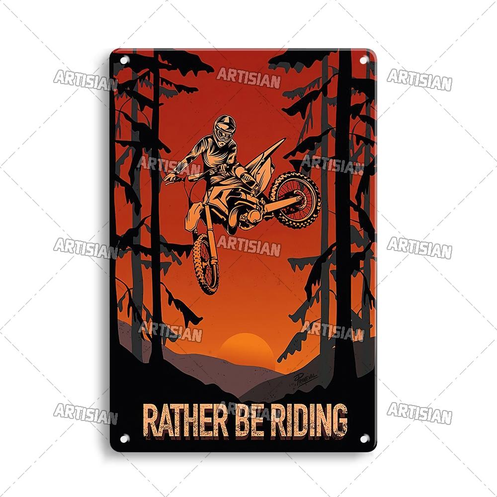 Artisian Riding Metal Plate Motorcycle Tin Sign Motorbike Decorative Poster Wall Decor Garage Bar Pub Club Hotel Cafe Kitchen