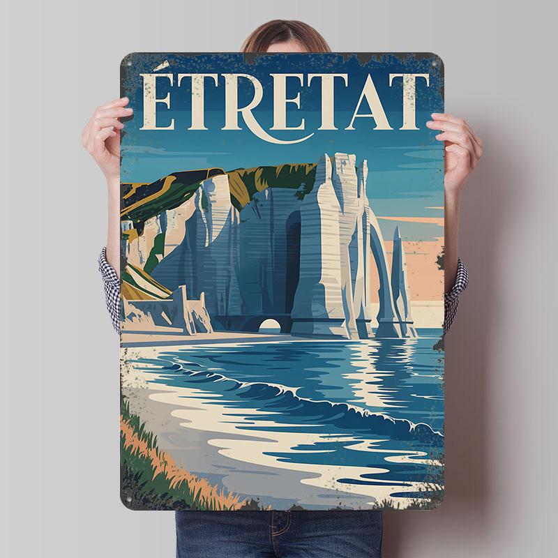 

tretat Cliffs Travel Poster Customized Wall Art Vintage Metal Signs Retro Tin Plaque for Man Cave Bathroom Decor Wand Deko 7.9x11.8In(20x30cm)