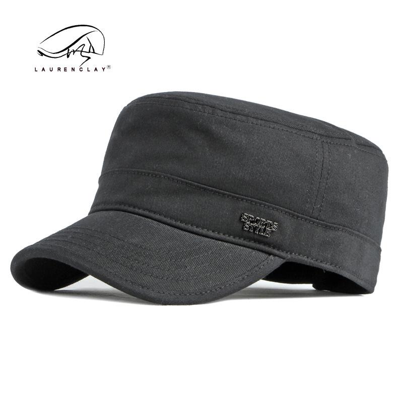 Men's Fashionable Cotton Duckbill Cap - Flat-top, Korean Style Military Hat for Spring/Autumn, Outdoor Sun Protection and Sport.