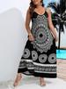 Bohemian Plus Size Floral Spaghetti Strap Beach Dress for Women