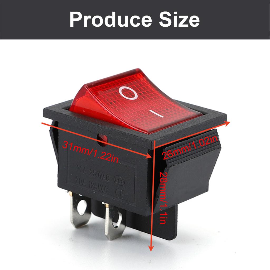 Pack Of 4 Rocker Switches With LED Indicators Light Accessory for Easy Operations In Various Electrical Circuits