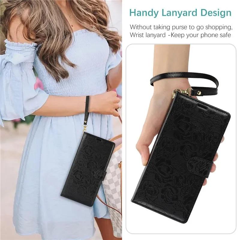 Lanyard Leather Wallet Phone Case for Samsung Galaxy A56 A36 A26 A16 A55 A35 A25 A15 A54 A34 A24 A14 A73 A53 A33 A23 A13 Cover