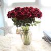 Artificial Fake Roses Flannel Flower Bridal Bouquet Wedding Party Home Decor