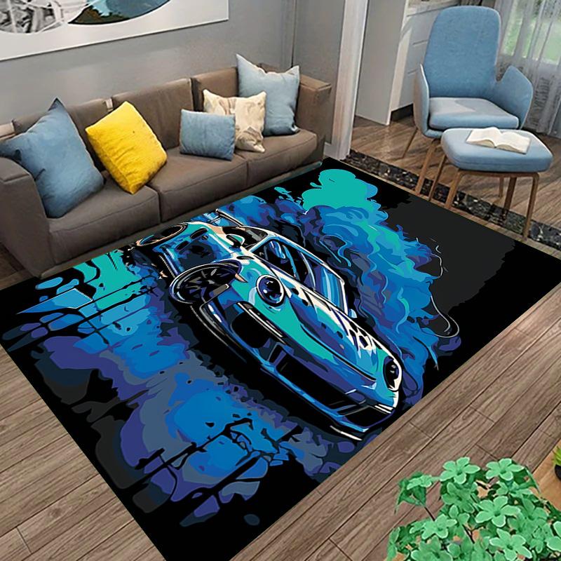 car Pattern Printed Rug suitable for living room game room computer room bedroom carpet home Halloween gift birthday gift