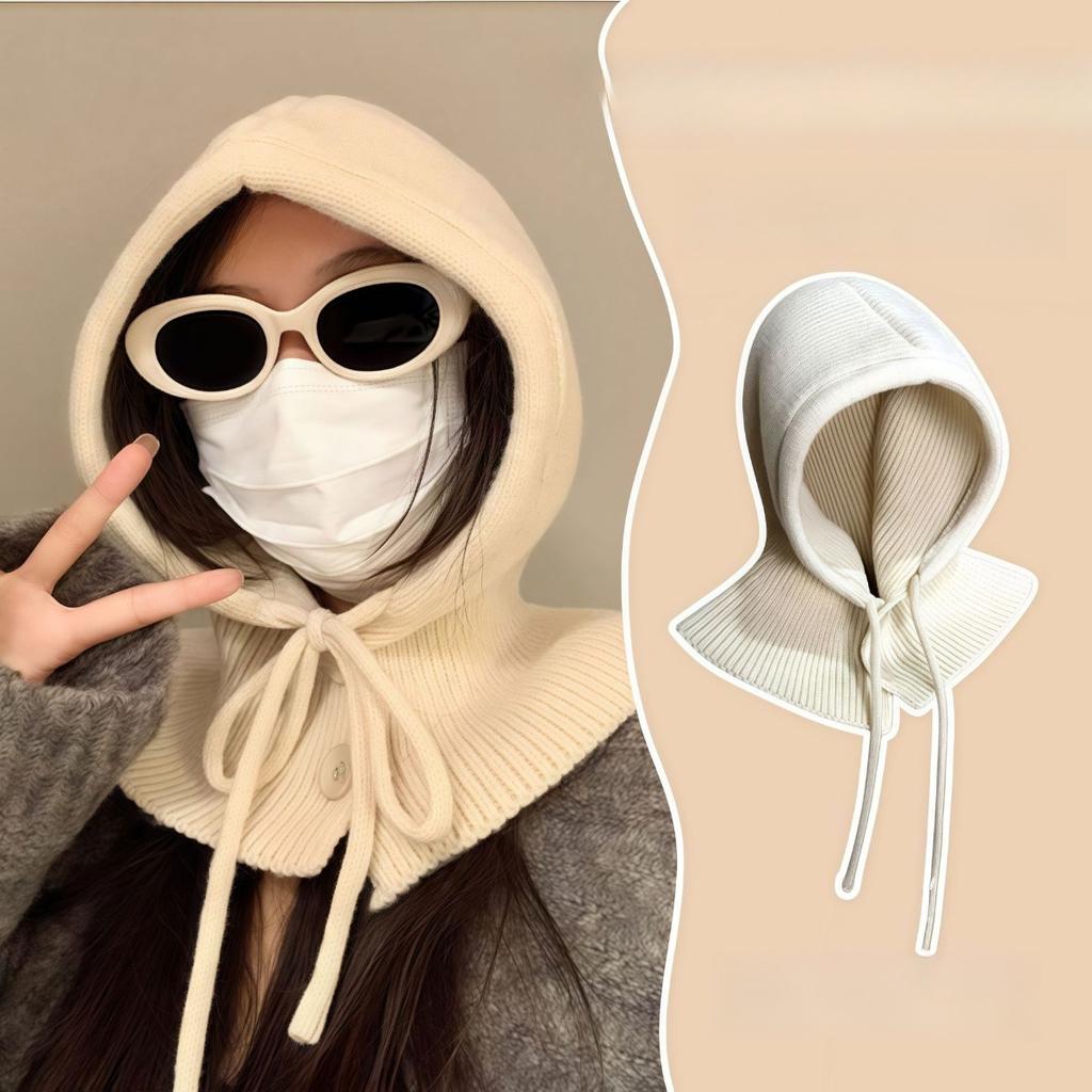 Windproof Hat, Button, Shawl Hat, Windproof Hat, Ear Protection Hat, Thermal Hat, Pullover Hat, Knitted Hat