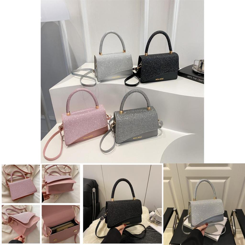 Pu Material Small Shoulder Bag For Daily Use With Letter Printed Glossy Material