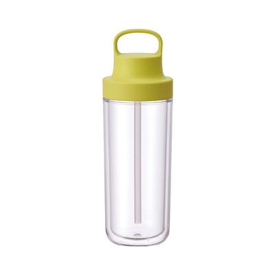 Kinto Too Go Bottle 480ml Yellow with Straw Lightweight Water Bottle Dishwasher Safe Double Structure 20072