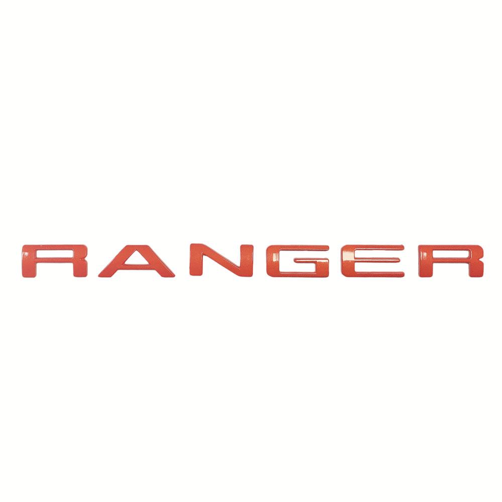 WBWP9 For Ford Ranger 2015-2021 Grille Top Logo Letter Grill RANGER 3D Emblem Original Size ABS Sticker With Glue Chromium Styling