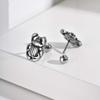 Creative Punk Stainless Steel Insect Beetle Stud Earrings for Men, Chic Silver Color Small Earrings, Trendy Party Jewelry Gift