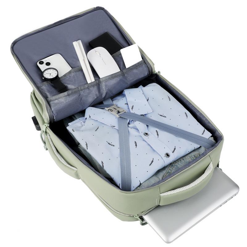 Multifunktionaler Business-Rucksack für Herren, Tragbarer Rucksack mit großem Fassungsvermögen, USB-Ladeanschluss, Trocken- und Nassfach