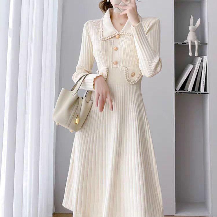 Elegant French Chic Knit Dress for Women - New Autumn/Winter Arrival, Perfect As a Base Layer or Inner Wear, Pairs Well with Coats.