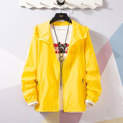 Summer Plus Size Windbreak Sweatshirt Jacket Trendy Sun Protection Clothes Men's Korean Version Breathable Outdoor Skin Clothes Summer Ultra-thin