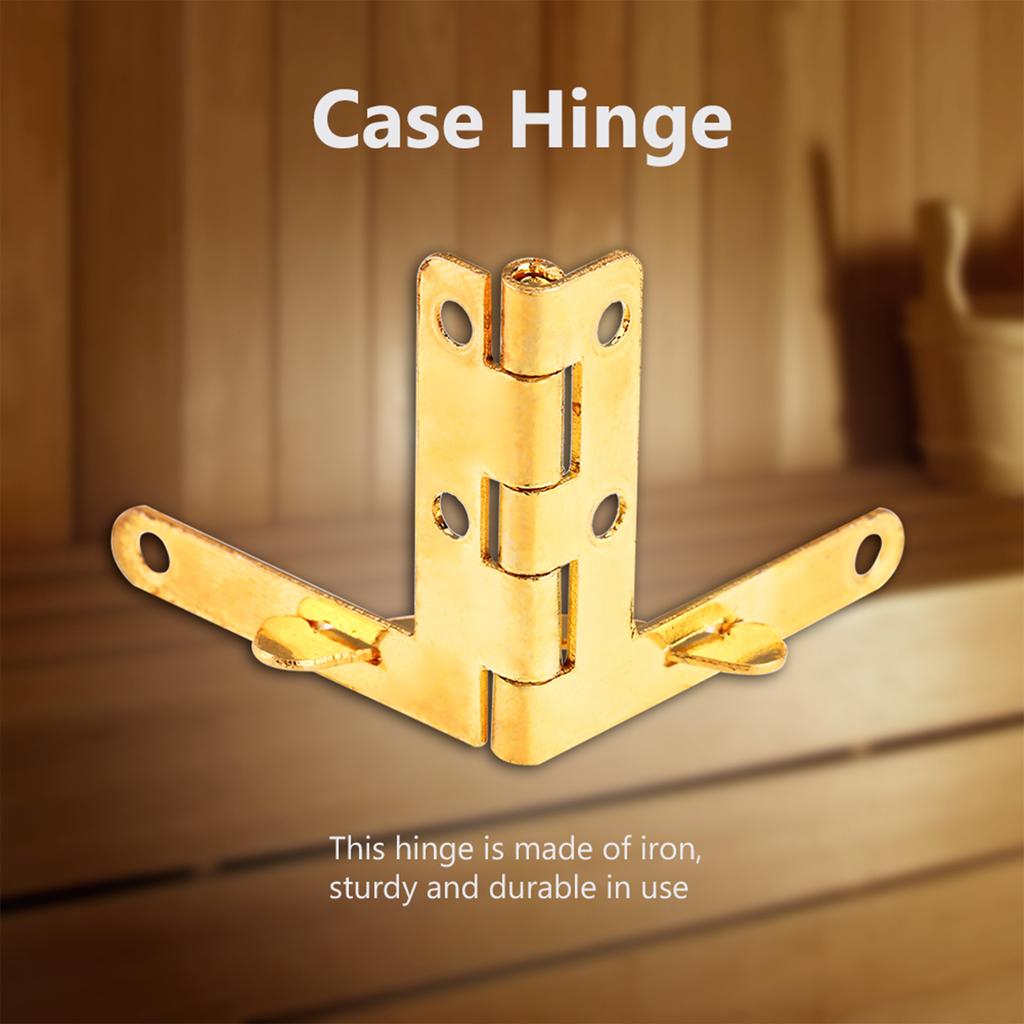 20pcs 90 degrees  Angle Support Spring Hinge for Small Jewelry Wine Case Watch Box Wooden Lid (Gold)
