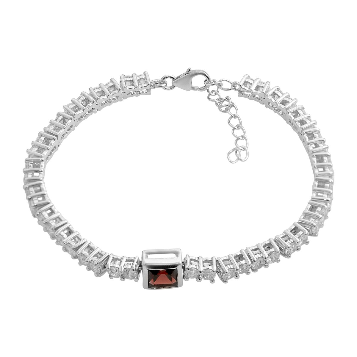 

Серебряный браслет с натуральным гранатом 10.017ct, вес изделия 12,11 гр (2206194) 17-20cm темні цукерки apple червоний колір