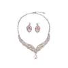 European & American Minimalist Rhinestone Necklace & Earring Set: Elegant Bridal Banquet Accessories for Women