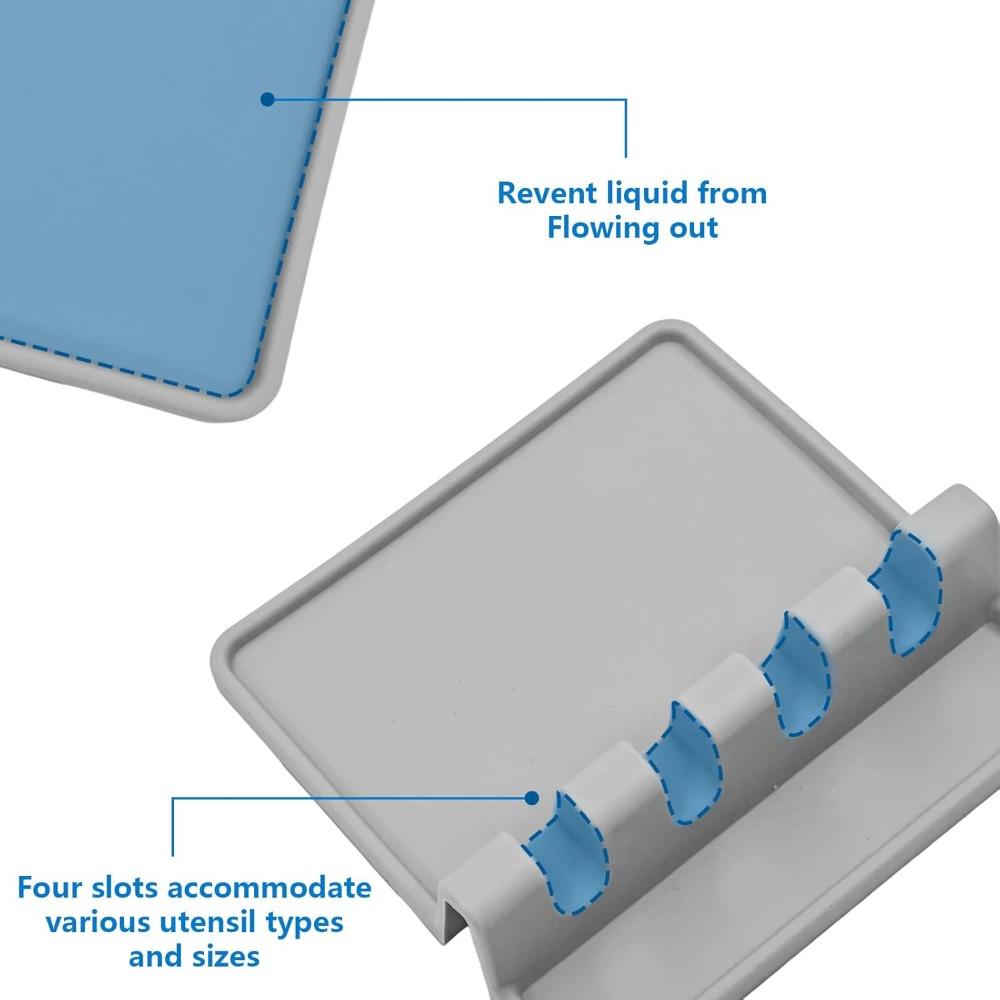 1Pcs Kitchen Silicone Utensil Holder Pad Heat Resistant Spoon Rack Suitable For Dishwasher Cleaning Kitchen Utensils Holder