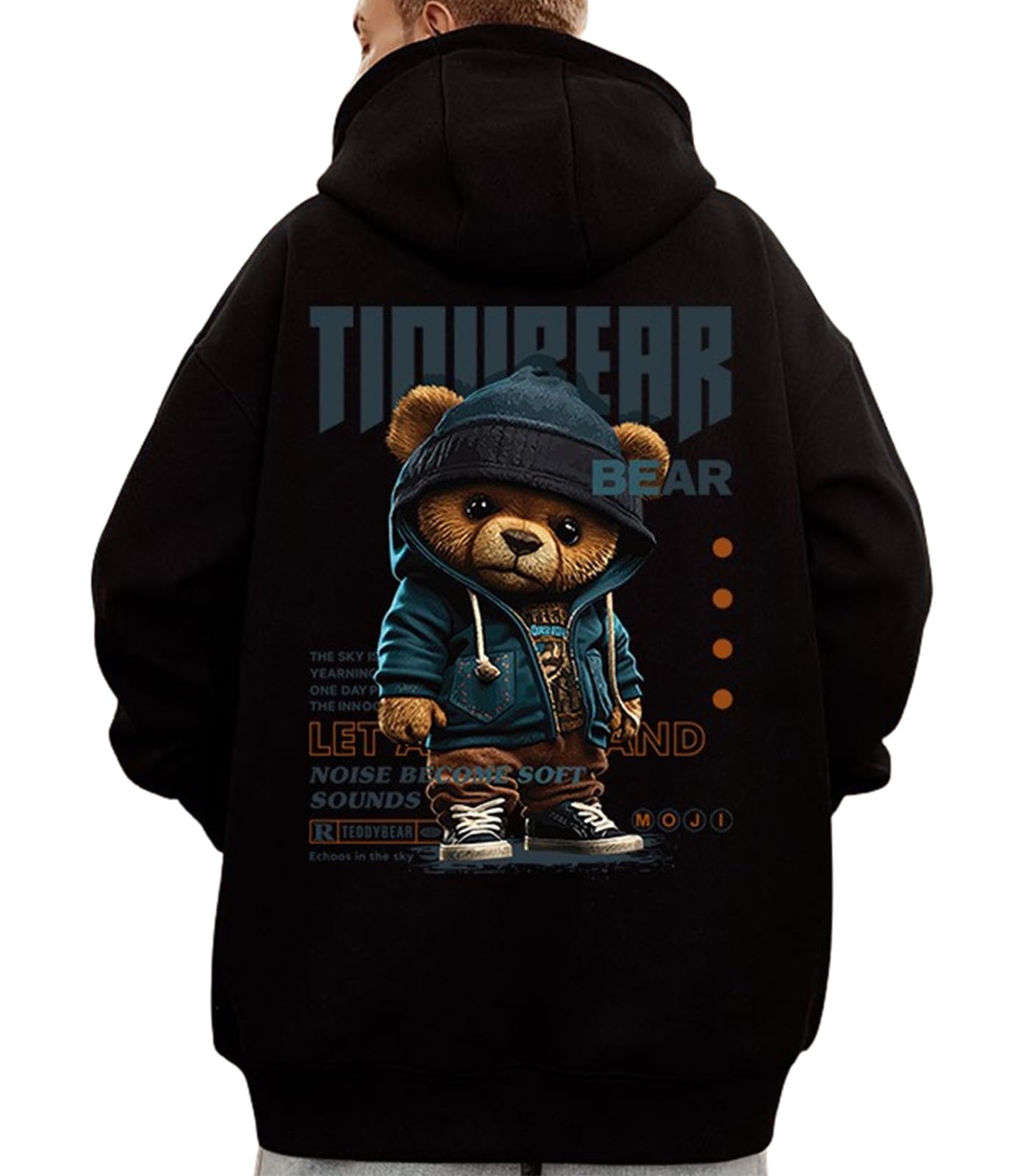 

Худи оверсайз Second Roots с логотипом медведя и сумкой, оверсайз, свободный, уличный, однотонный, с рукавами долман, свободный, мужской, посадка, повседневный, посадка, стиль, карманы, чёрный