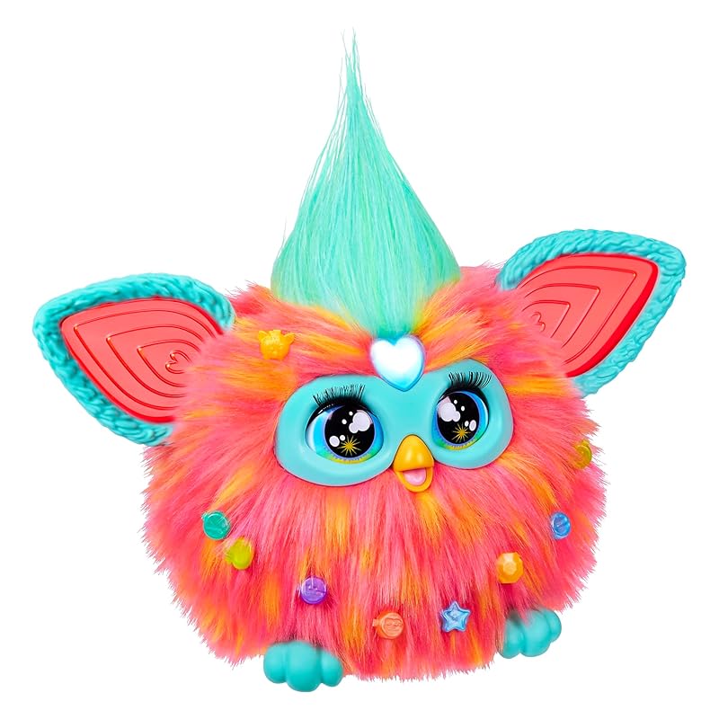 Hasbro Furby Coral Voice-Responsive Interactive Toy for Boys and Girls Ages 6+ with 15 Fashion Accessories, Animatronic, Motorized Plush Toy for Kids,
