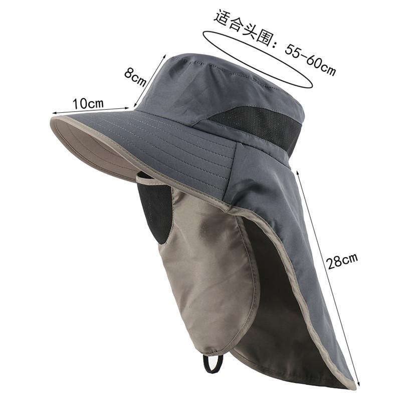 Neue Herren- und Damen-Outdoor-Sonnenhüte, Nackenschutz, Teufelshüte, Sonnenschutz-UV-Schutz-Bucket-Hüte, Schals, Gesichtsschutzhüte, Gesicht
