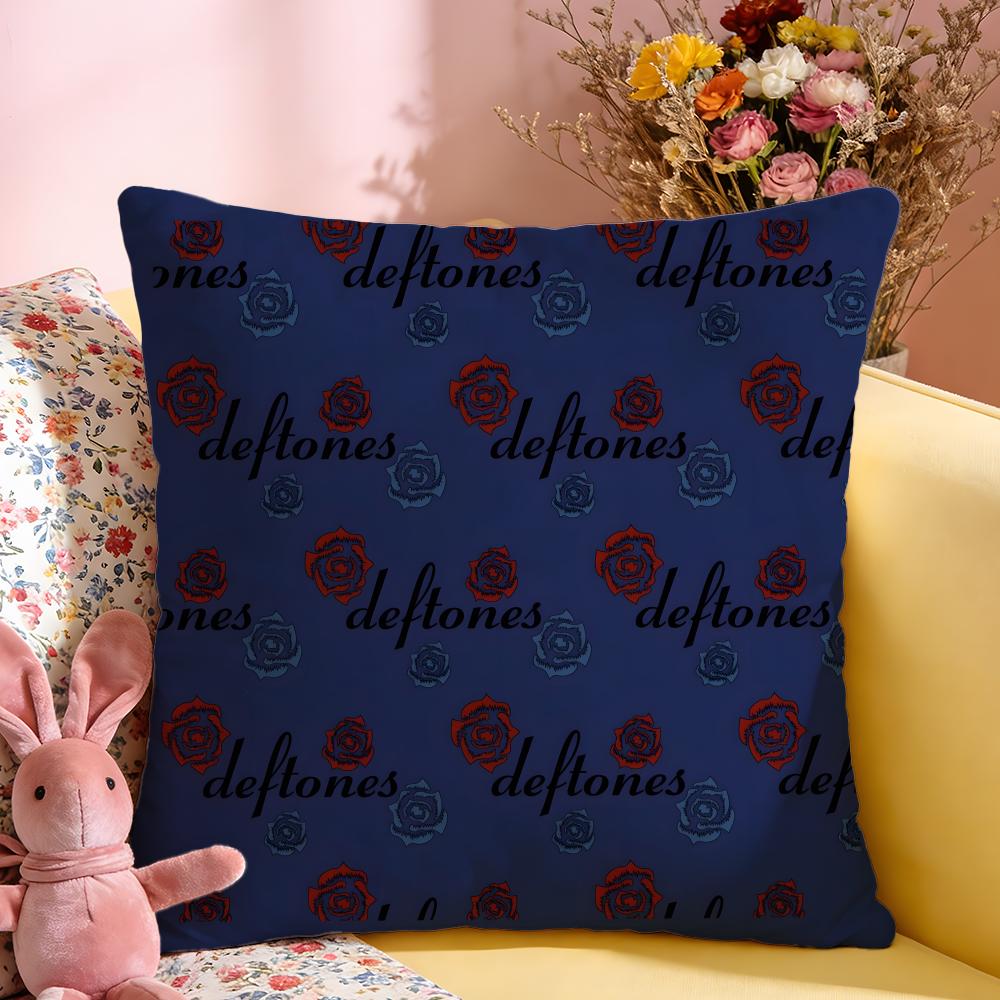 Cushion Cover Short Plush Throw Pillow Soft Washable Sofa Bed Office Cushion Band DDeftones 30x30cm