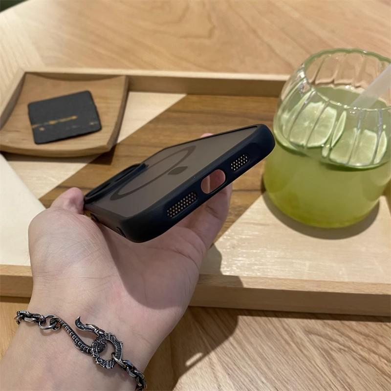 Applicable To IPhone16ProMax Matte Phone Case Apple 14 Magnetic Charging Full-package Lens Skin Feeling Protective Case