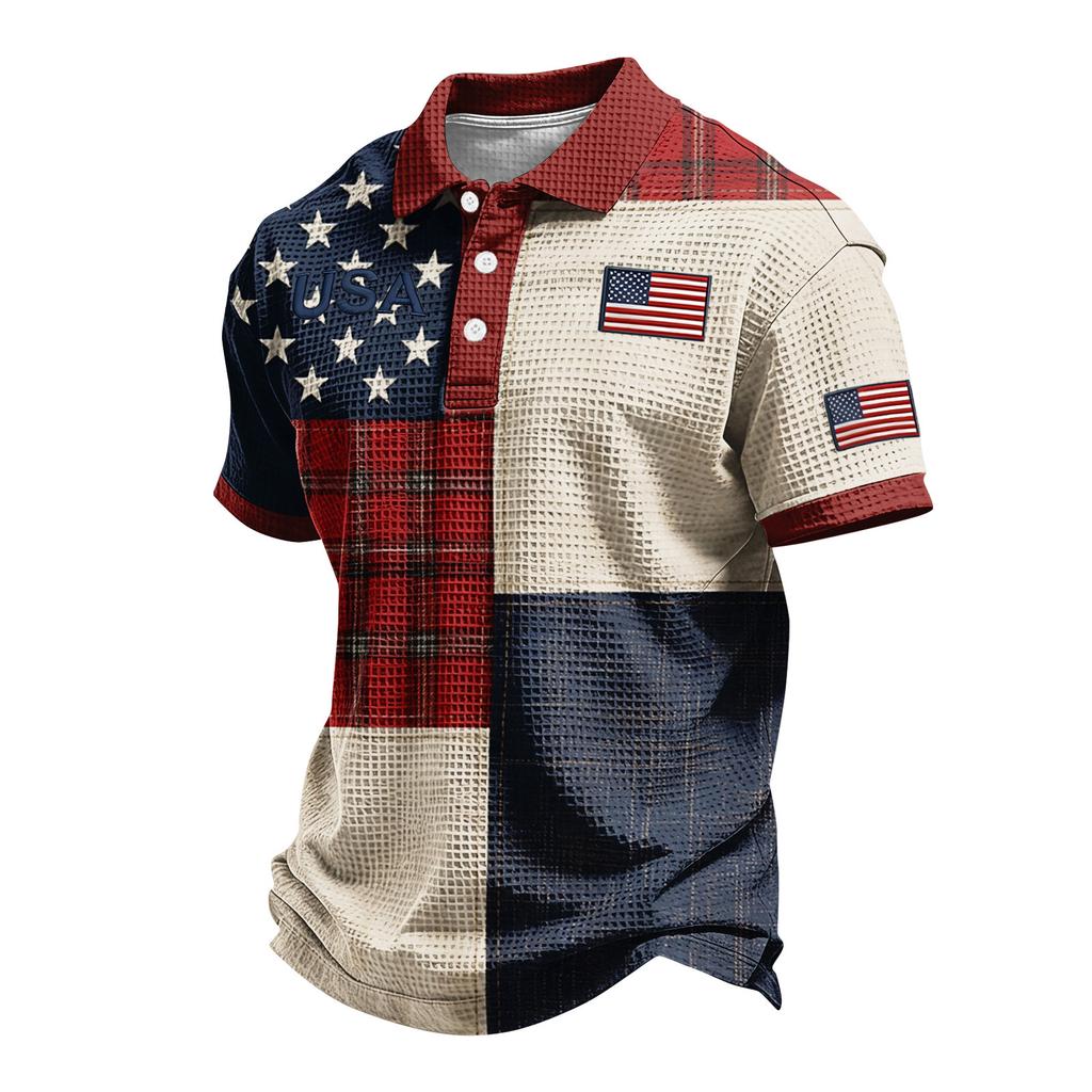 Men's Single Breasted Button Down Short Sleeved Casual And Comfortable Top