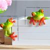 Creative 3D Frog Figurine Office Computer Decoration Car Decor Funny Peep Frog Statue Home TV Ornament Garden Bonsai Miniatures