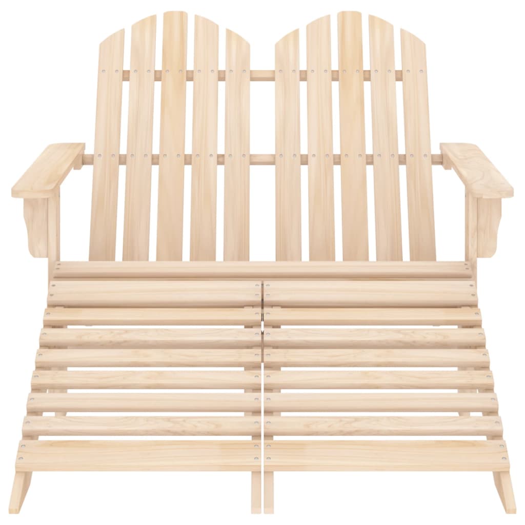 Vidaxl 2-Seater Adirondack Garden Chair with Footrest, Fir