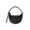 MASTER CANVAS Fabric Semi Round Shoulder Bag, Dumpling Shoulder Bag Regular Women's Black MCKW589