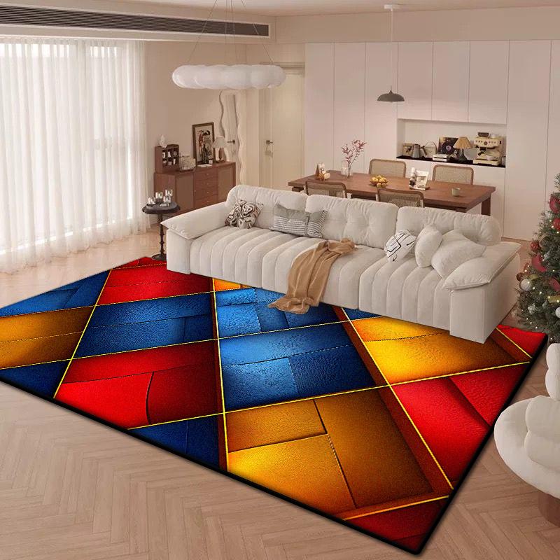 Nordic Geometric Abstract Carpet Living Room Light Luxury Decoration Home Large Area Rugs Bedroom Easy Clean Plush Floor Mats