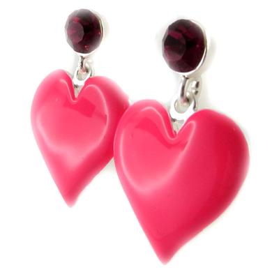 [L2375] – Rosa „Love“-Designer-Ohrringe