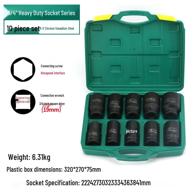 Heavy Duty 1/2" Electric & Pneumatic Hex/Torx Socket Set for Extended Wind Gun & Wrench
