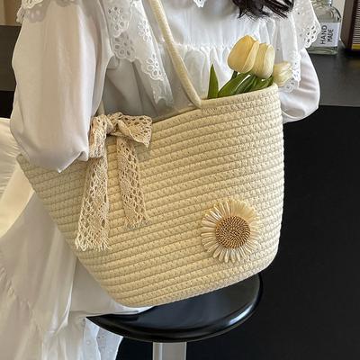Large Capacity Hand-woven Bag for Women Early Spring New Tote Bag for Women Ins Beach Vacation Bag for Women