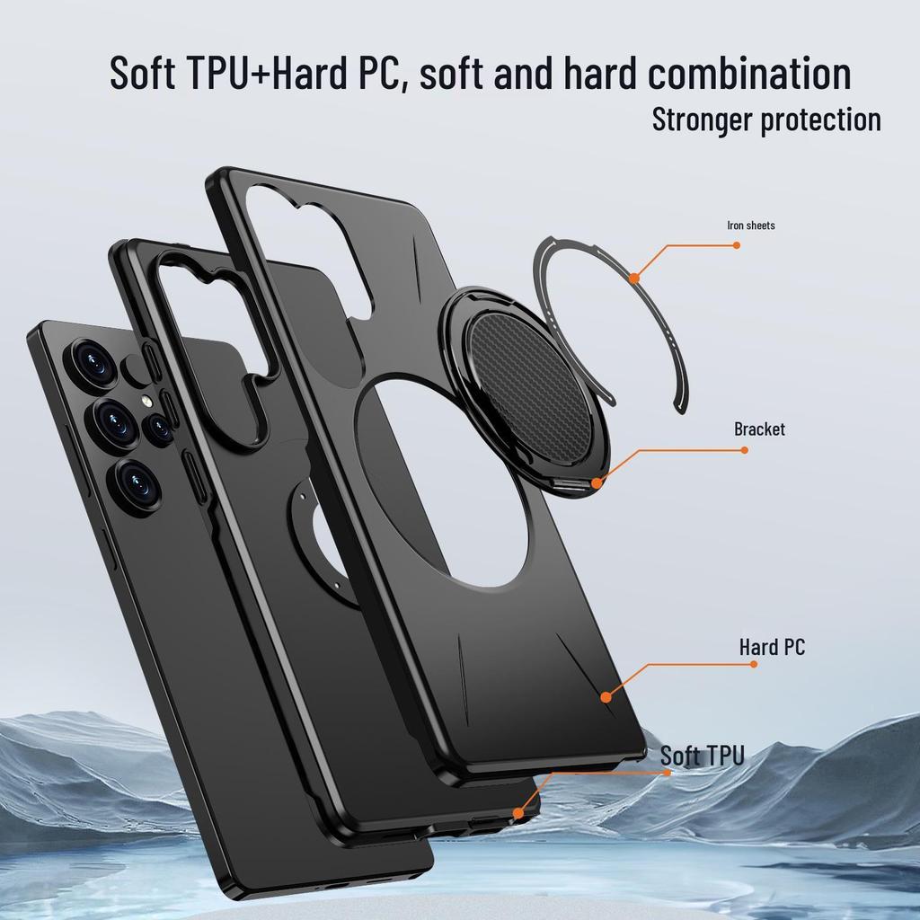 Compatible Samsung S26 Ultra/S25 Ultra/S24 Ultra Magnetic Case with Rotating Stand