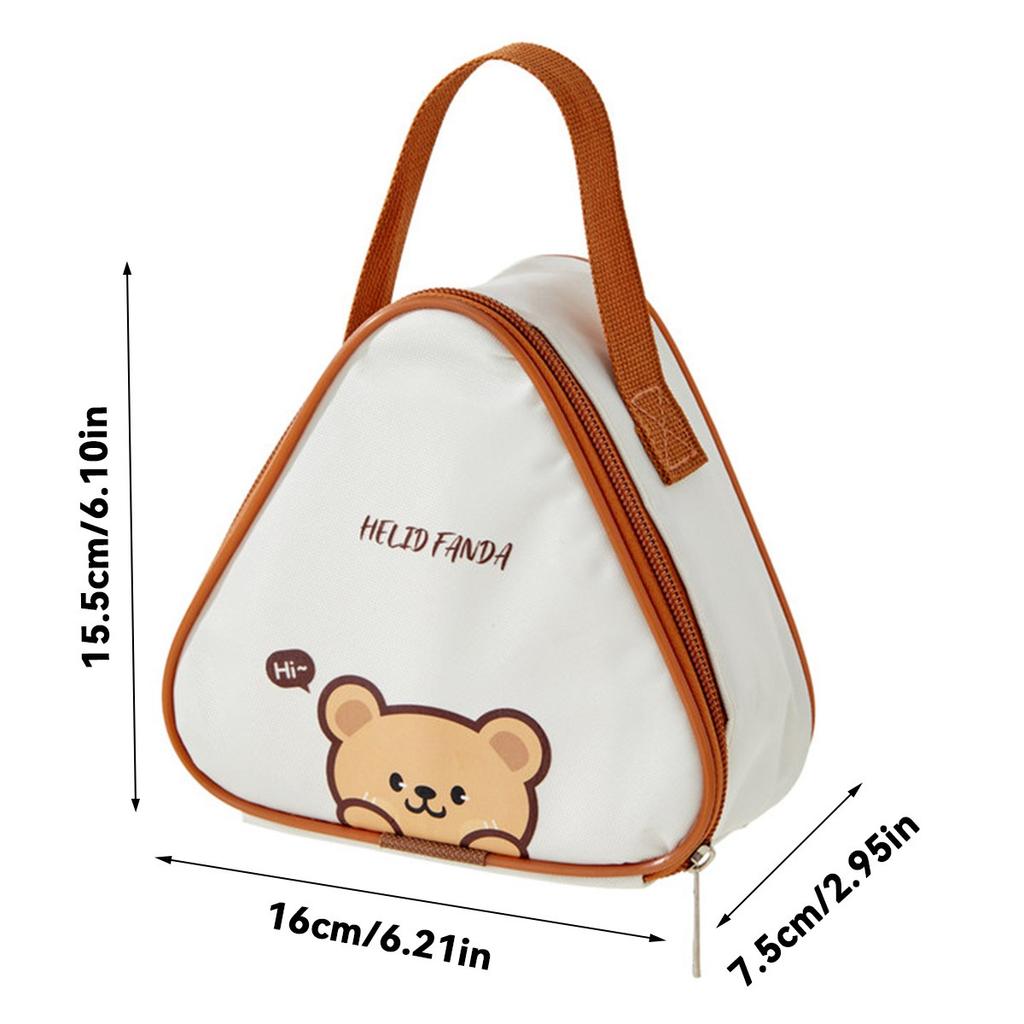 Mini Cute Picnic Bag Portable Cooler Bag Triangle Waterproof Oxford Insulated Bag Outdoor Travel Camping Thermal Lunch Bag