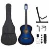 VidaXL Beginner Classical Guitar Set 12 Pcs Blue 4/4 39"