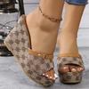 Fashion Women's Wedge Sandals  Design Thick-soled Mule Slippers Sexy Super High Heels Summer 2025