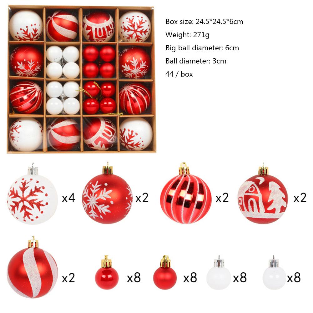 12/44PCS Christmas Balls Ornament Christmas Tree Gold Red Pink Ball Pendant Hanging Decor Christmas Decoration 2025 Navidad
