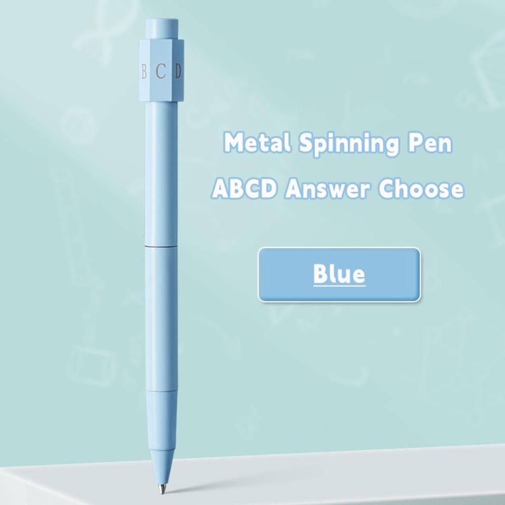 ABCD Answer Choose Metal Spinning Pen Metal Neutral Pen Quick Drying Ballpoint Pen  Gift синий