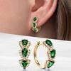 Teardrop Cubic Zirconia Hoop Earrings for Women, Luxury Fashion Dangle Jewelry Wedding Banquet Anniversary Gift