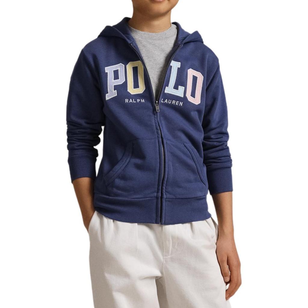 Polo Ralph Lauren Hoodie Logo Fleece Full Zip Hooded Kids Hoodies Blue CWPOKNIY8021386-410