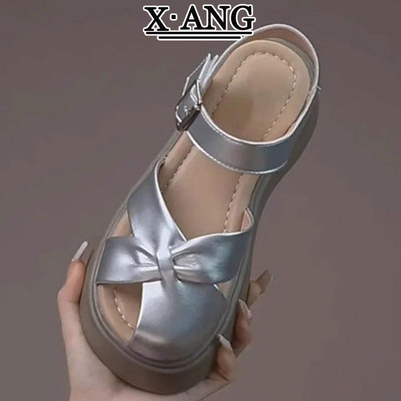 

Leather platform bag head sandals women s summer skirt French Mary Jane shoes casual Roman women s shoes beach shoes 40