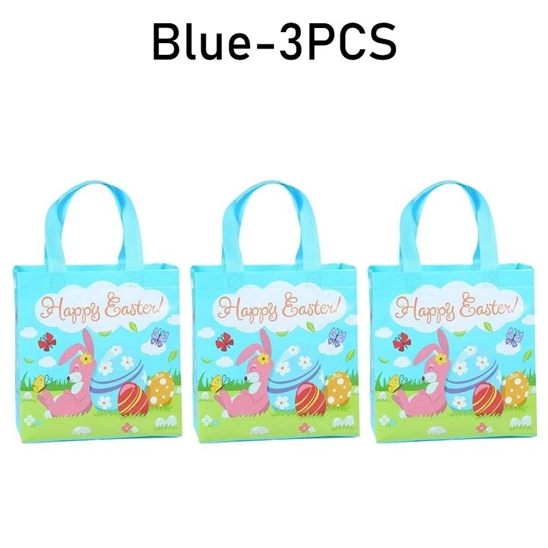 1-10PCS Easter Non Woven Tote BagDurable Dustproof Moistureproof Foldable GiftShopping Bag BunnyEgg Print Retail Merchandise Bag