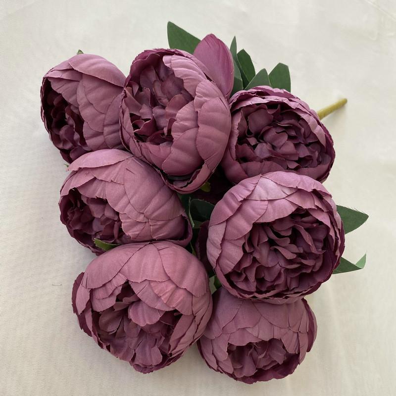 

With Peony Bouquet 7 Heads For Indoor Outdoor Decoration And Events Gift маджента